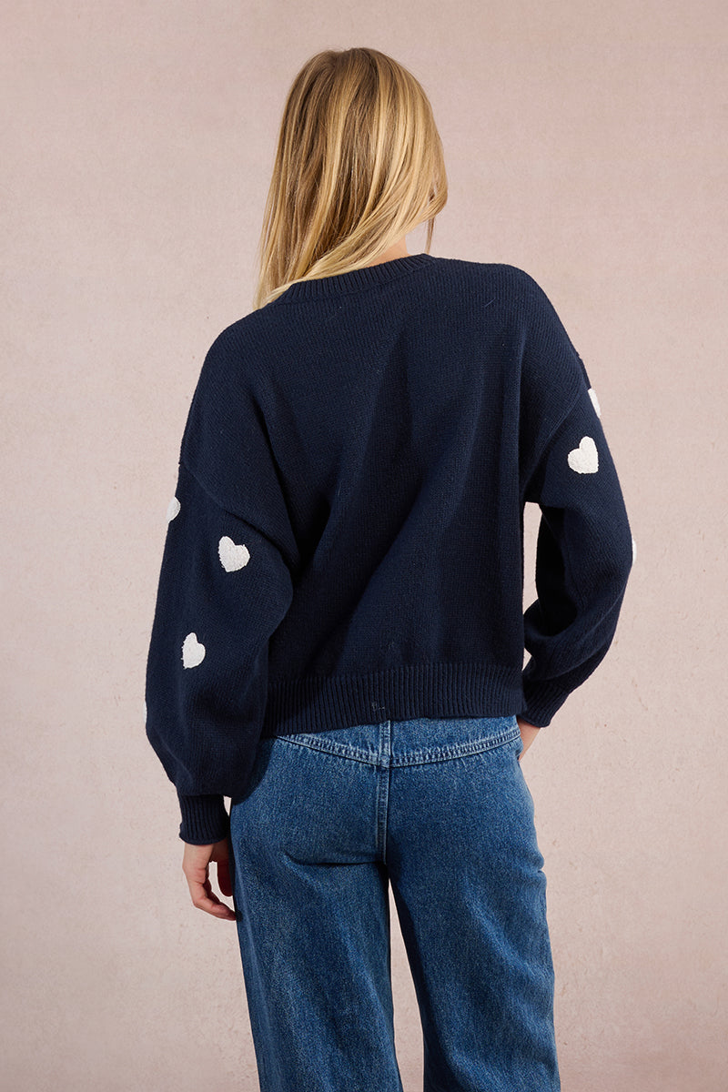 Molly Bracken Navy Heart Sweater FN