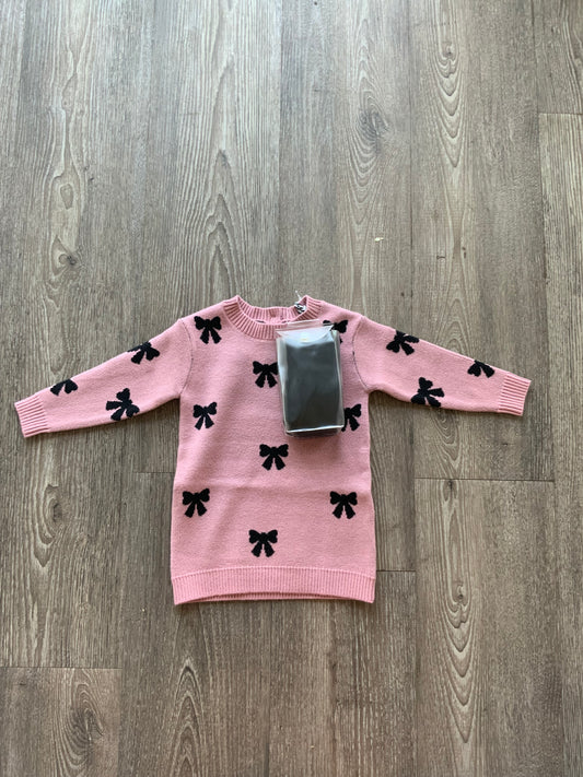 MID Pink Bow Dress with Tights FN