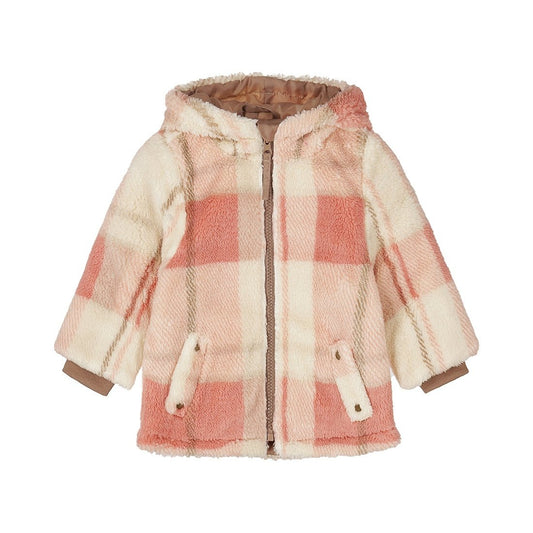 Dirkje Pink Plaid Sherpa Jacket FN