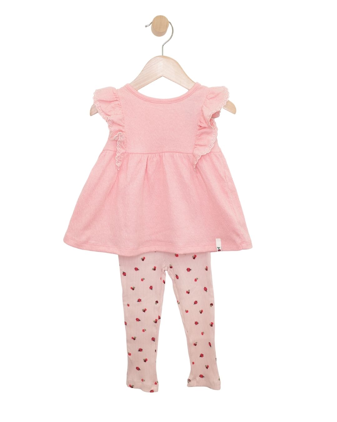 MID 2pc Set Pink Ruffle Top w/ Legging