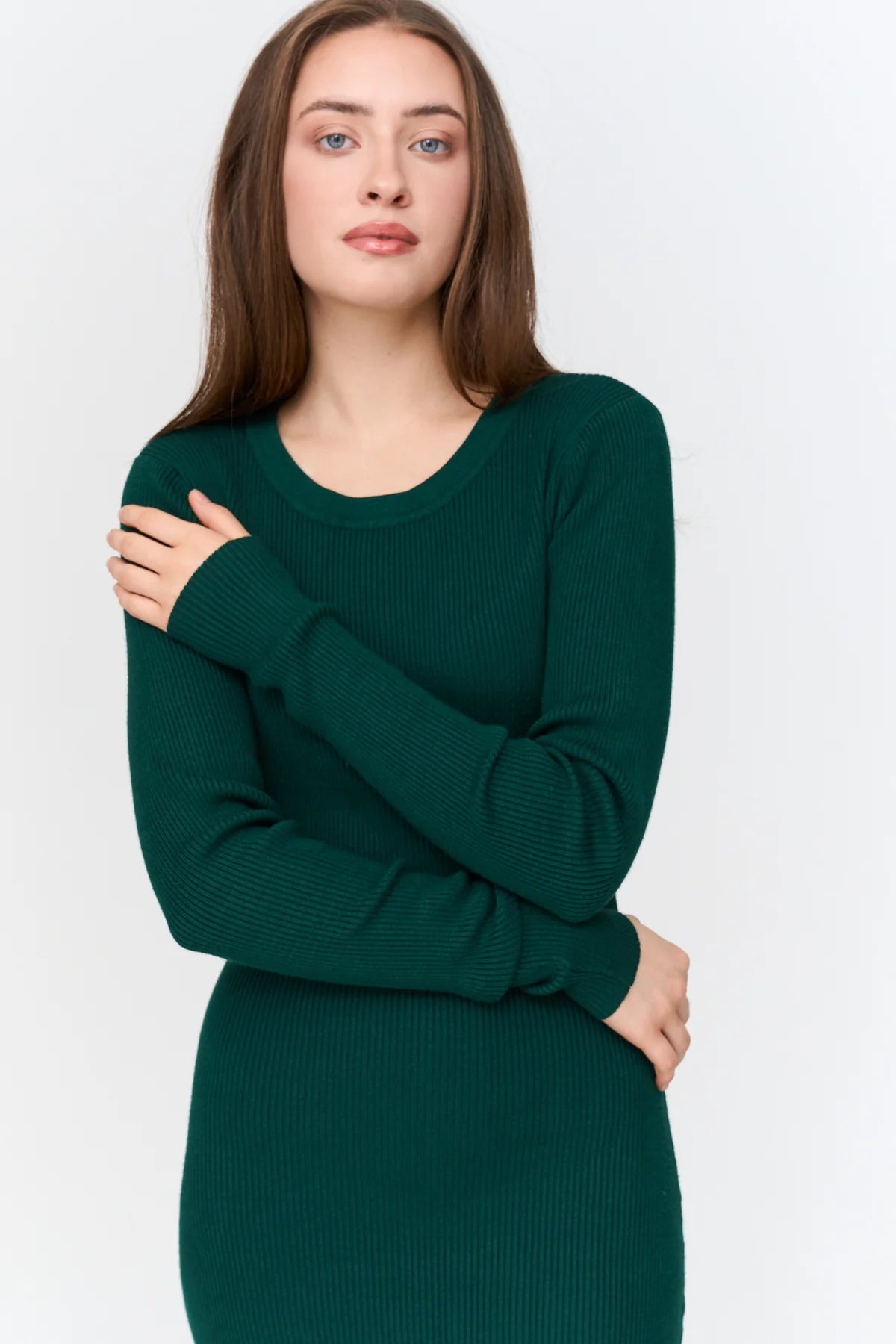 24 Colours Green Knit Dress FN