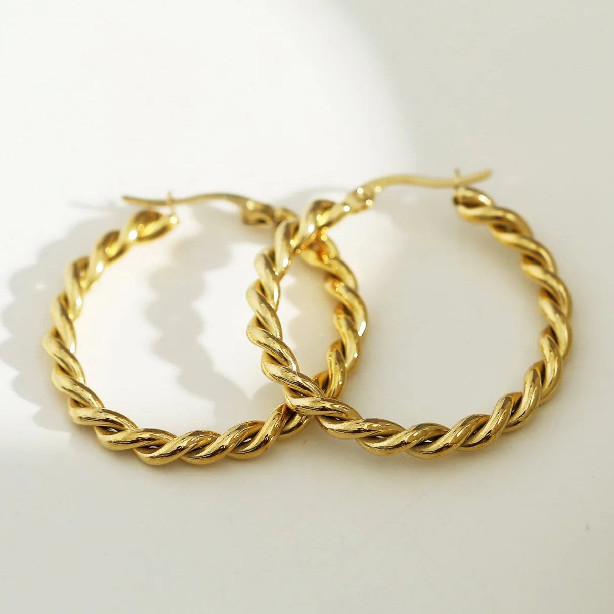 Hackney Nine Suki Twisted Rope Gold Hoops