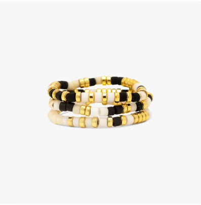 Pura Vida Mixed Bead Stretch Ring 3 Pack