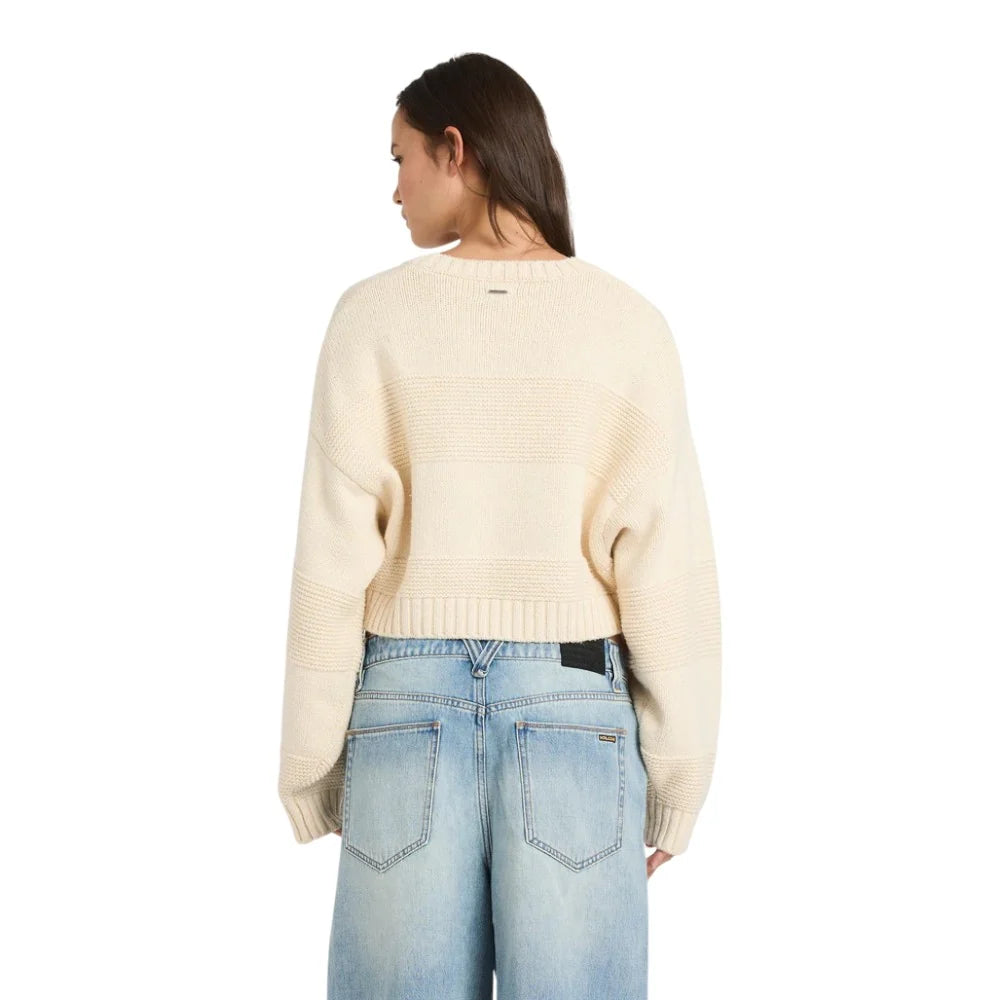 Volcom Vintage White Dayz Like This Knit Sweater 09-02