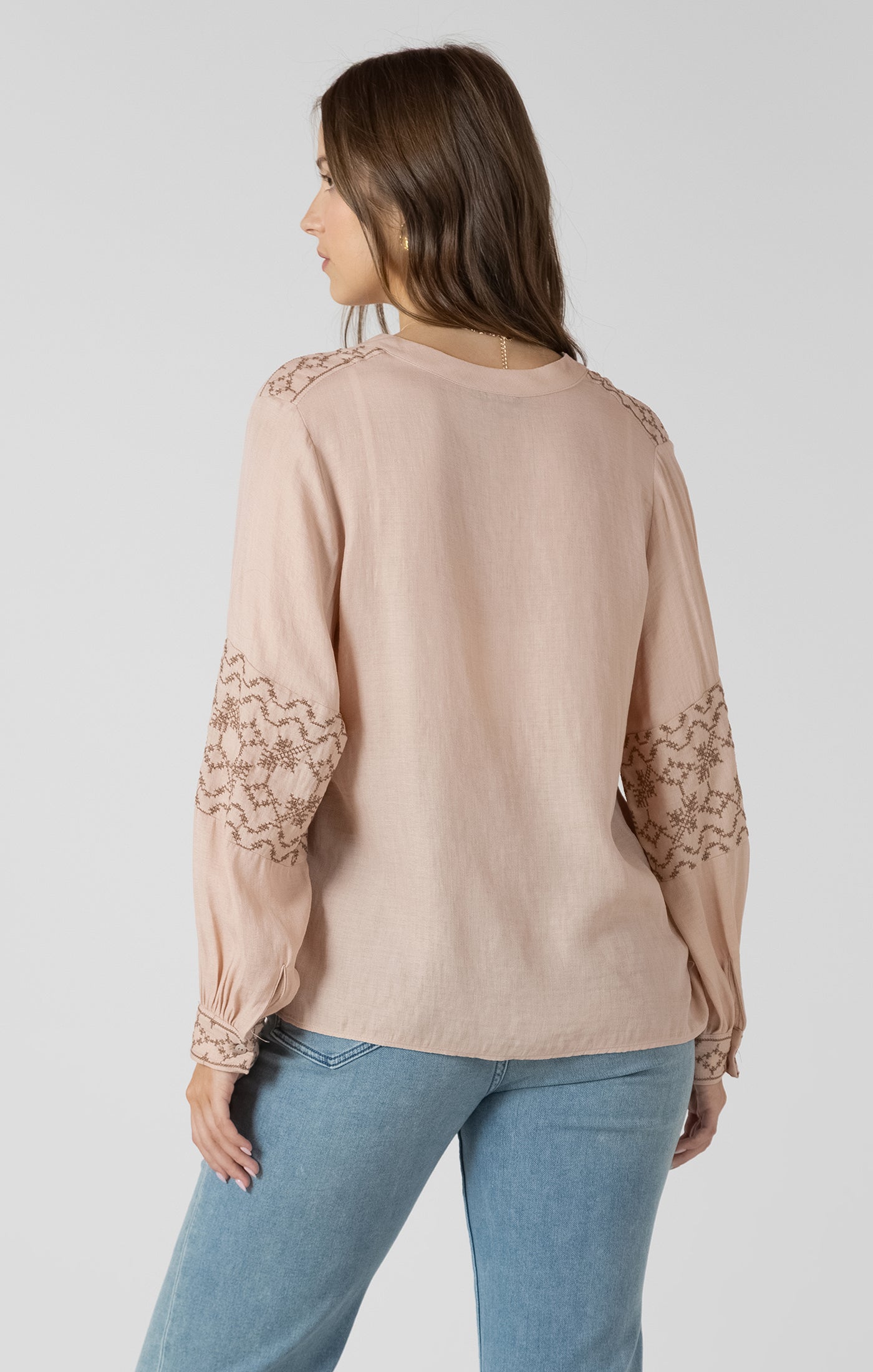 Dex Embroidered Button Front Blouse SP