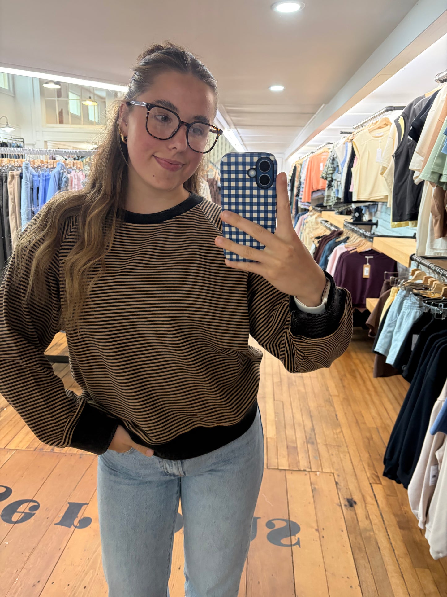 Brunette the Label Brown Striped Sweatshirt 02-07