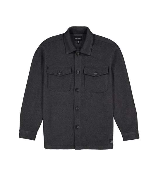 Silver Faux-Wool Charcoal Shacket FN