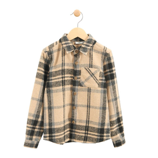 MID Plaid Button Down Shacket FN