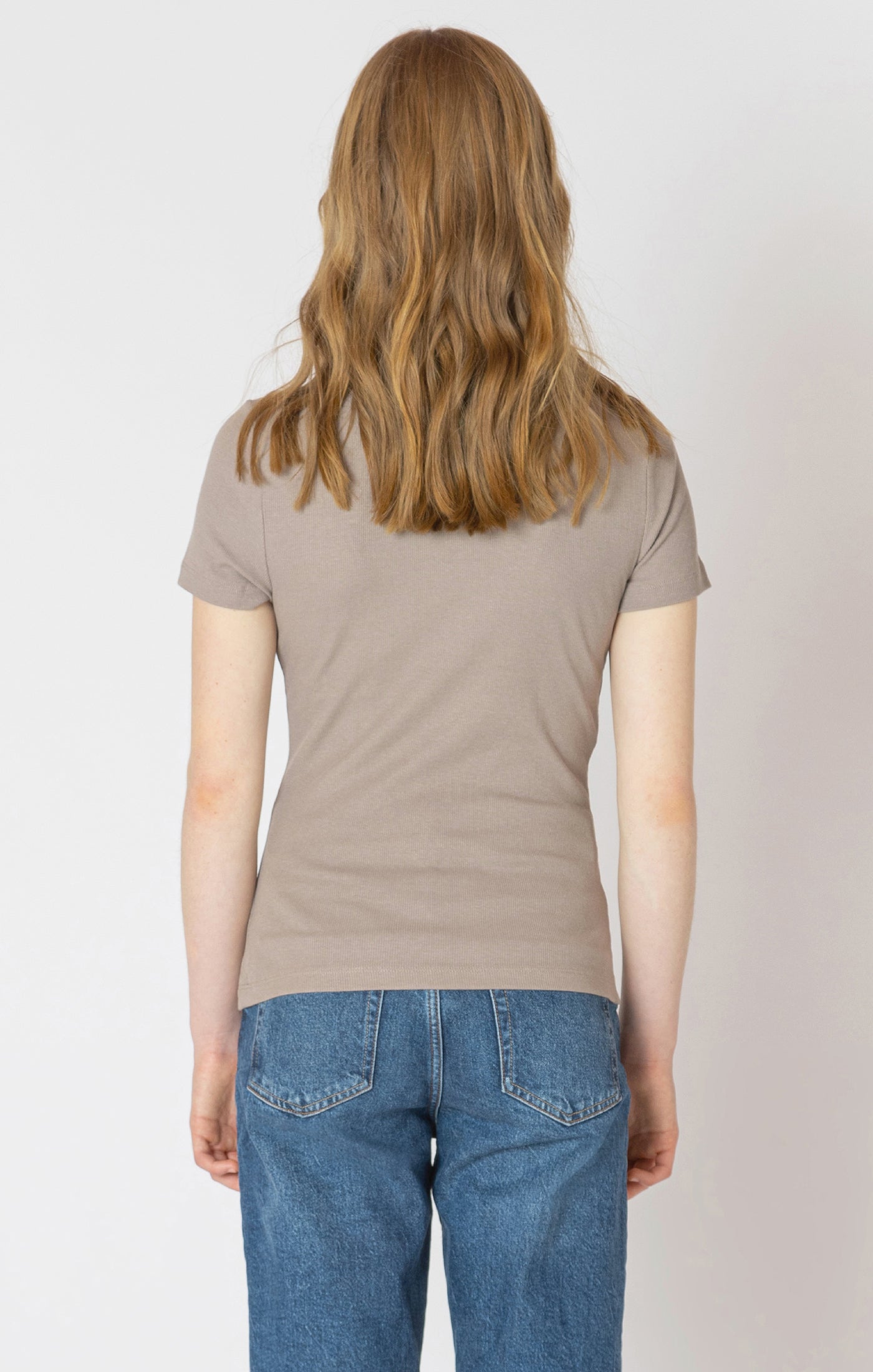 Dex Almond Basic Ribbed Tee FN
