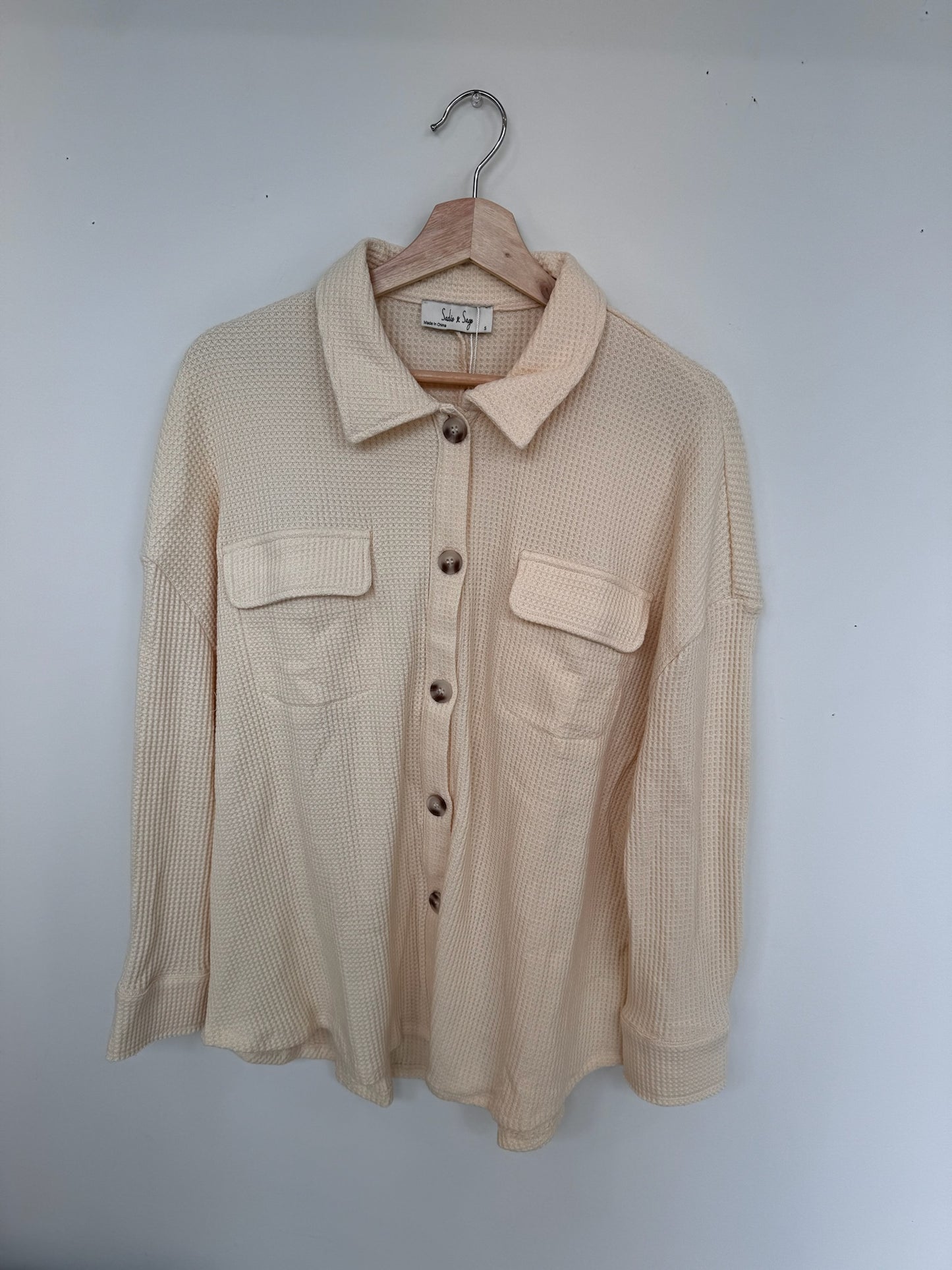 Sadie & Sage Waffle Knit Shacket - FA24