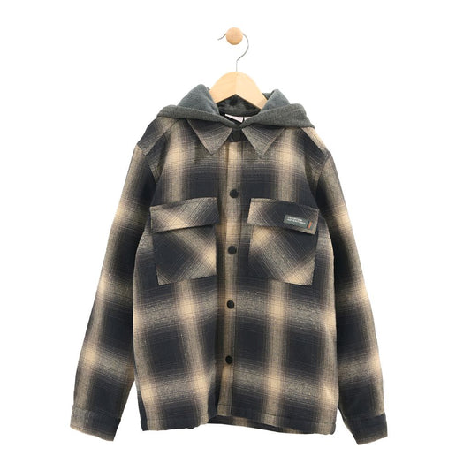 MID Plaid Shacket with Hood FN