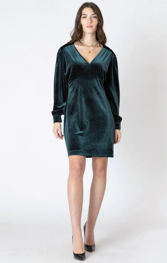 Dex Deep V-Neck Velvet Mini Dress FN