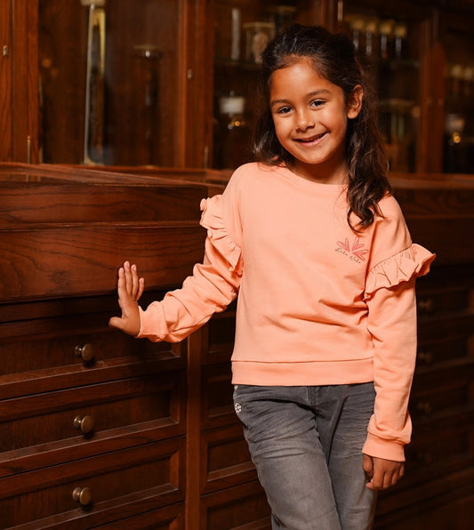 Koko Noko Dusty Pink Ruffle Shoulder Crew FN
