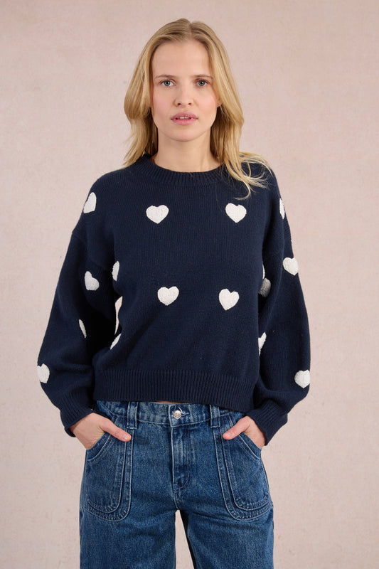 Molly Bracken Navy Heart Sweater FN