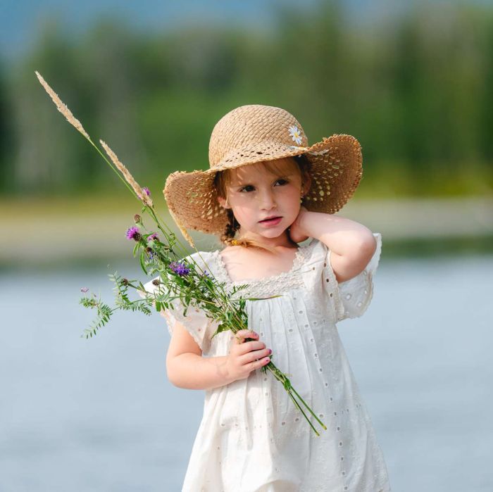 Calikid Flower Straw Hat SP