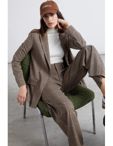 24 Colours Brown Patterned Blazer FN