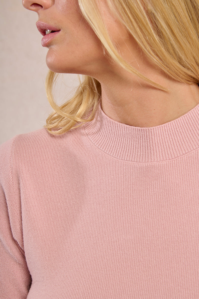 Molly Bracken Pink Knit T-Shirt FN