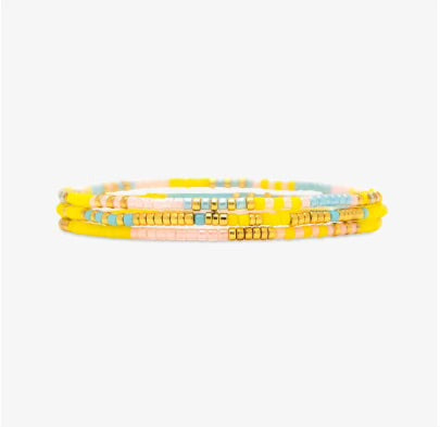 Pura Vida Mixed Bead Stretch Bracelet 3 Pack