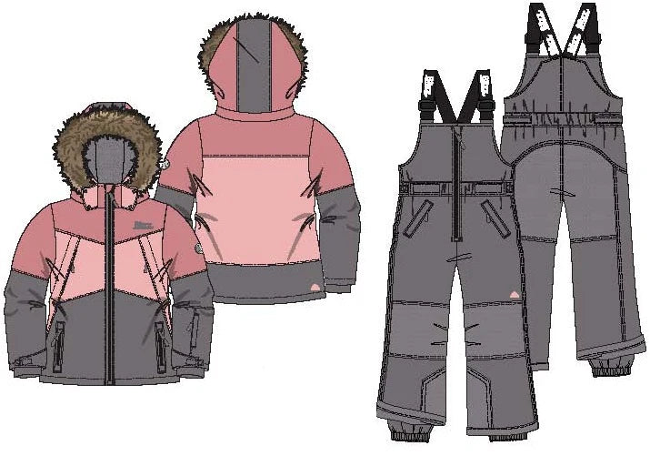 Blizz- 5 Piece Pink/Grey Snowsuit Set FN