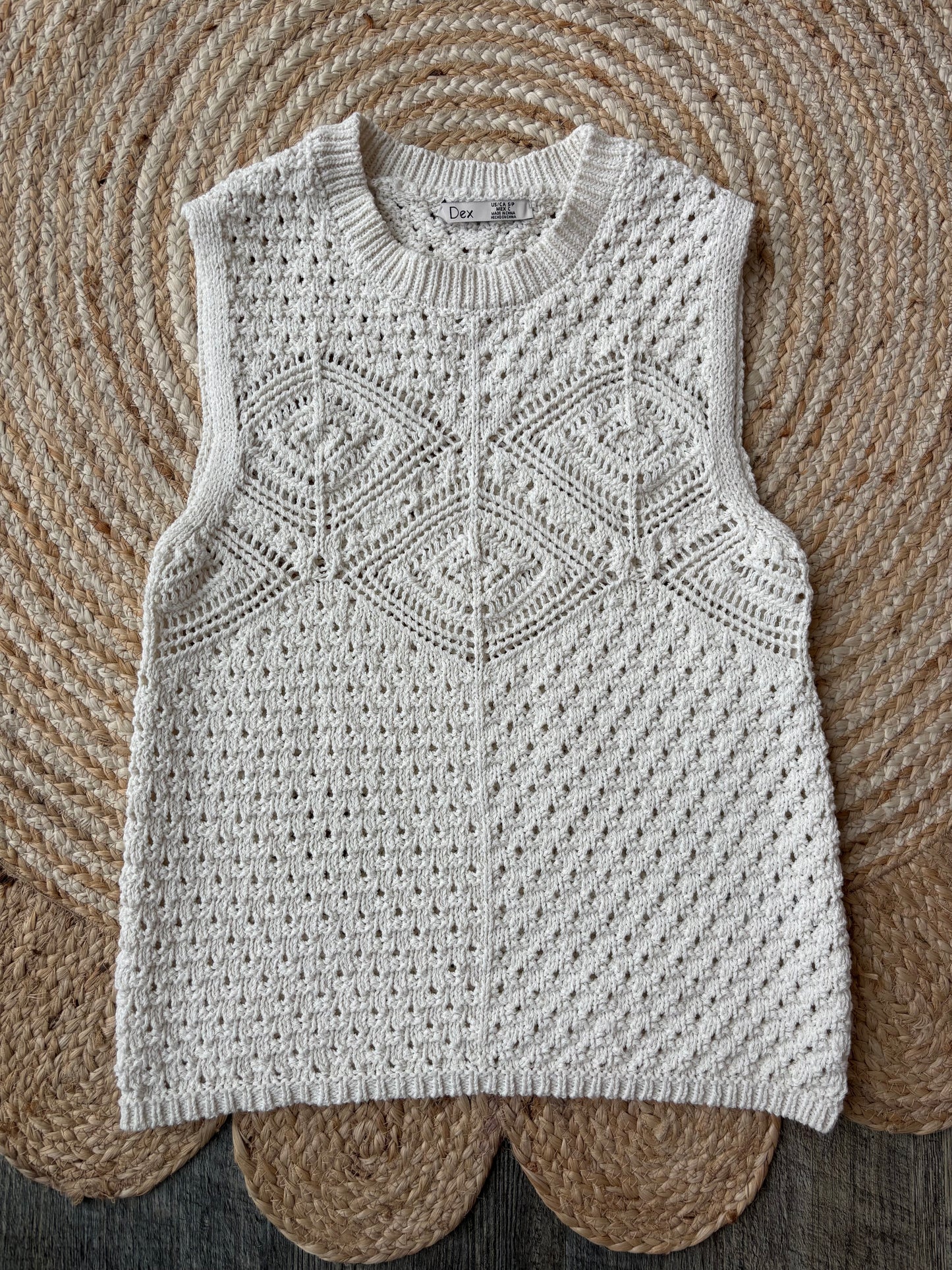 Dex Knitted Muscle Tank White - FN