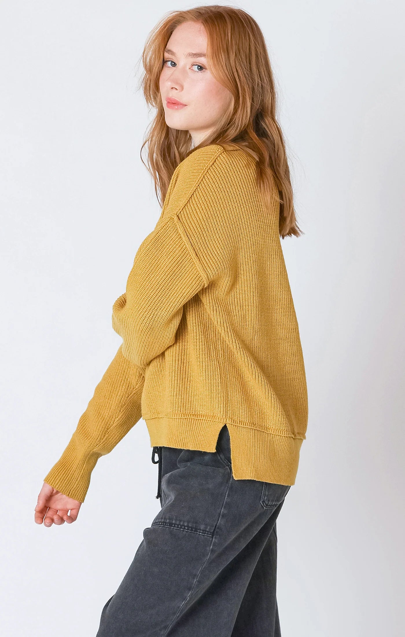 Dex Yellow Mockneck Sweater FN