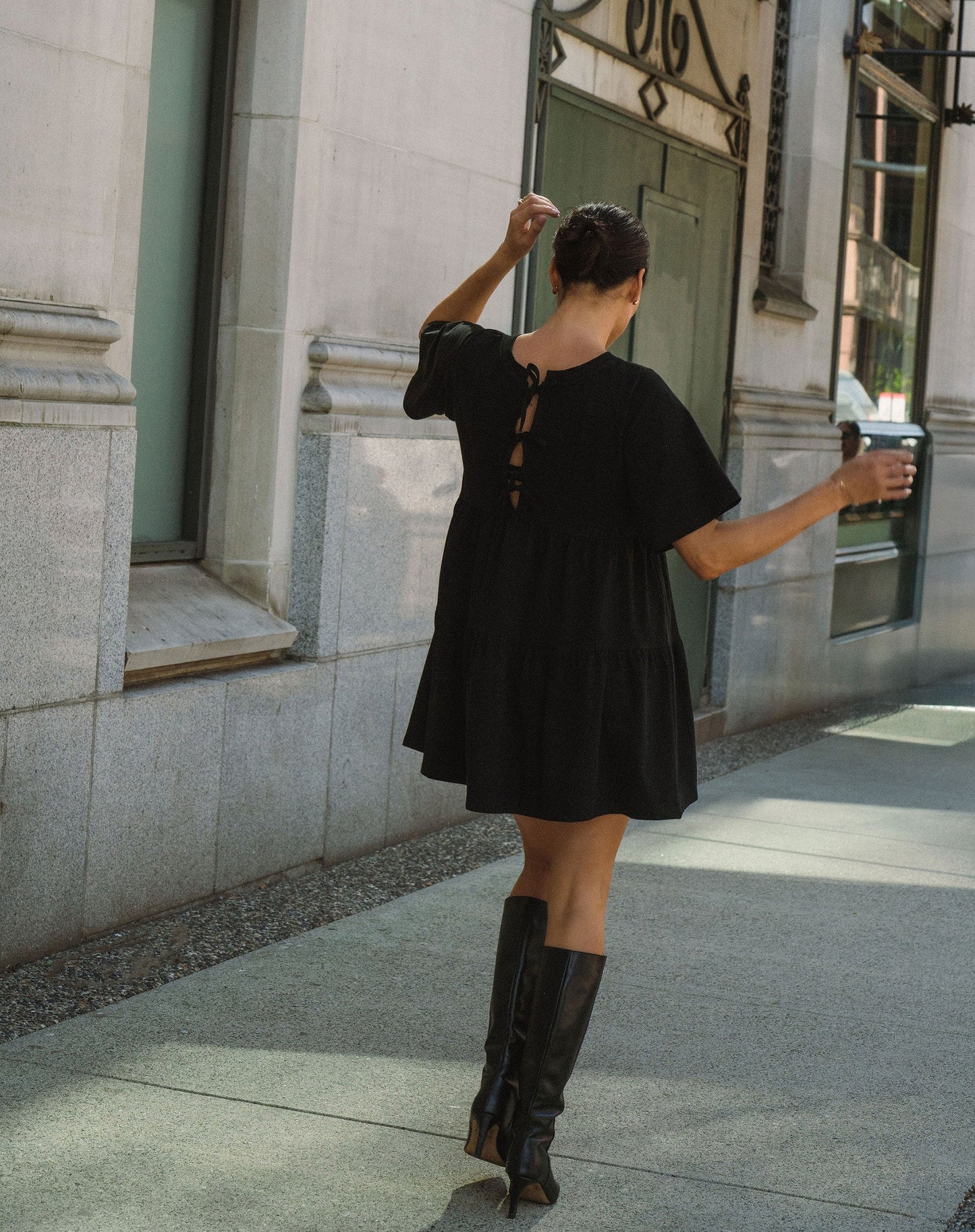 Brunette the Label Tiered Black Dress SPN