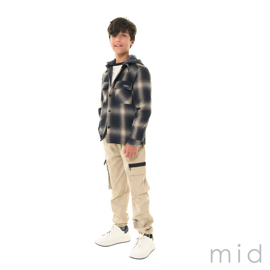 MID Plaid Hooded Jacket FN