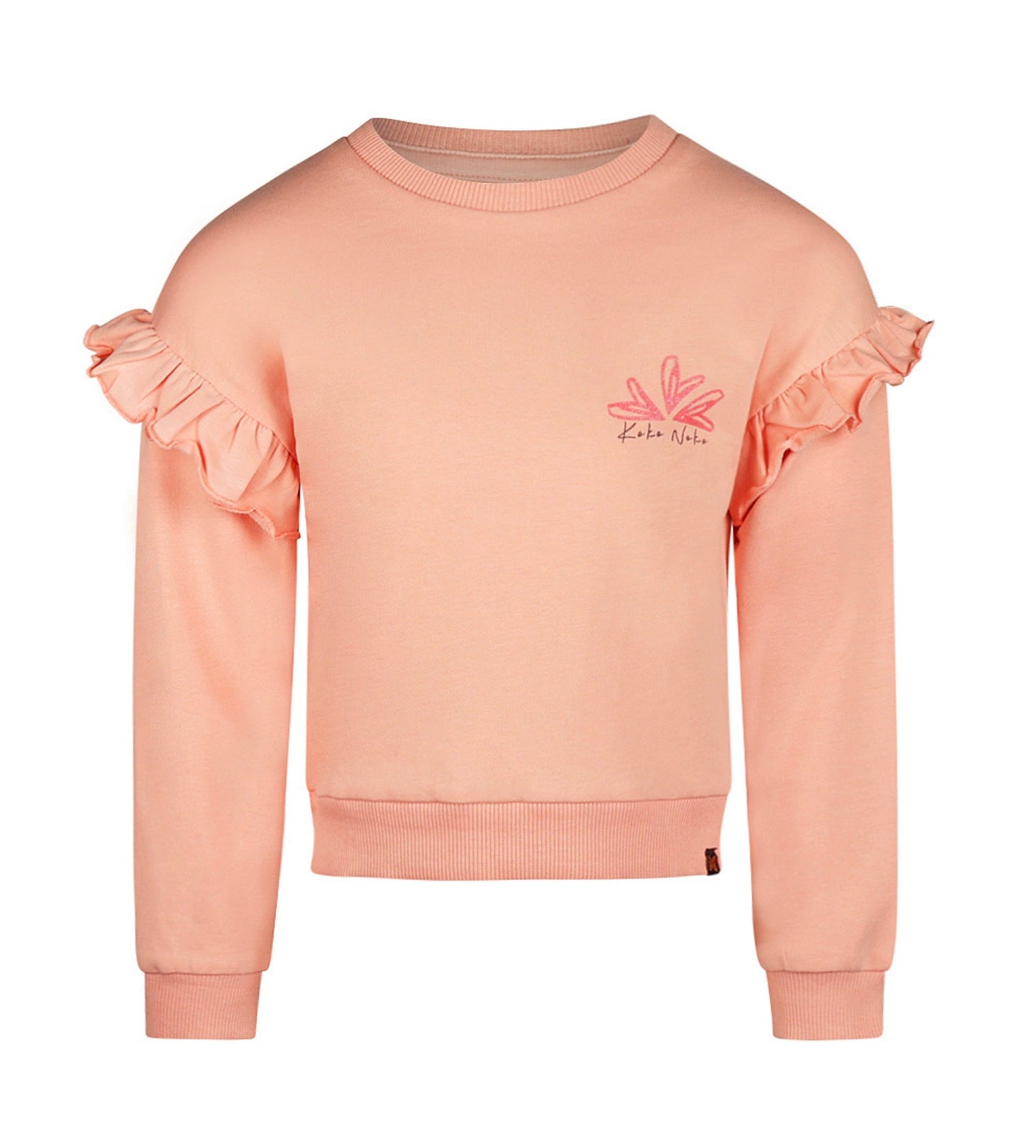 Koko Noko Dusty Pink Ruffle Shoulder Crew FN