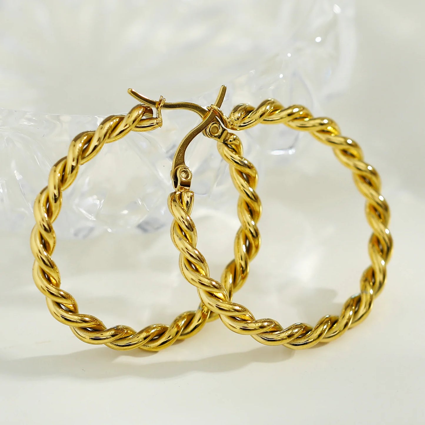 Hackney Nine Suki Twisted Rope Gold Hoops