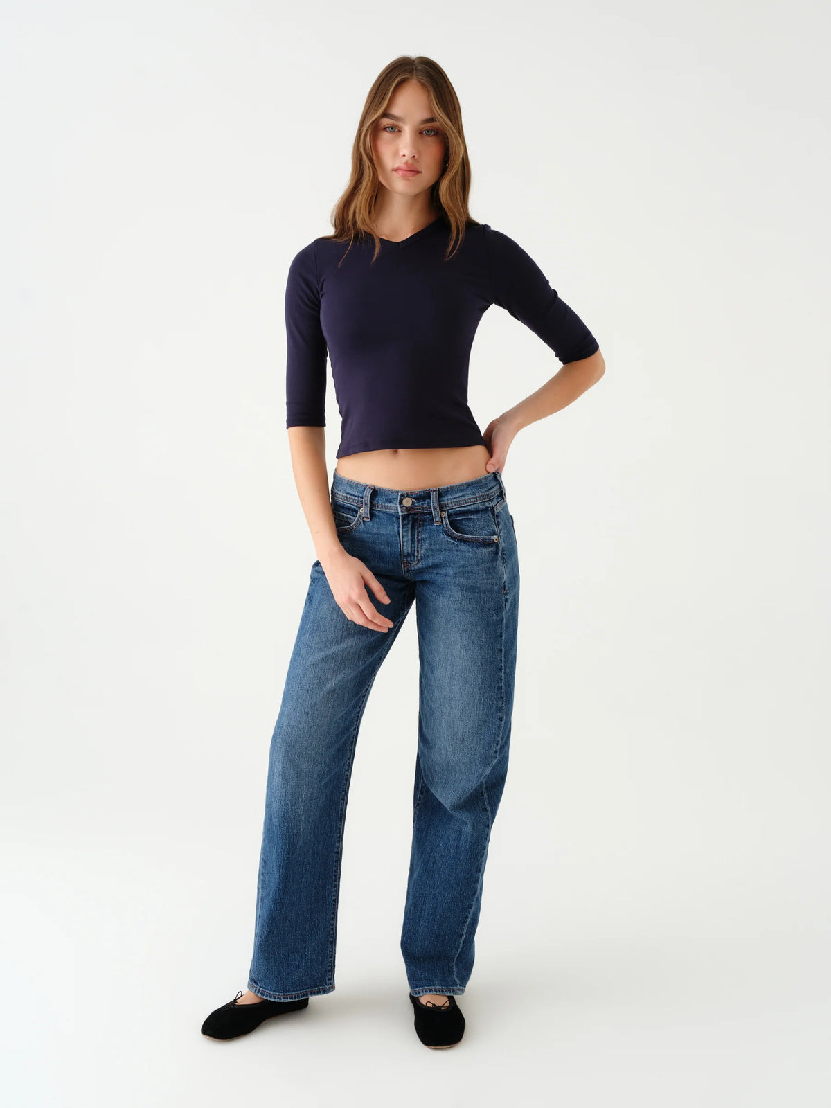 Daze Denim Reply Low Rise Soft Barrel In Almost Home 02-10