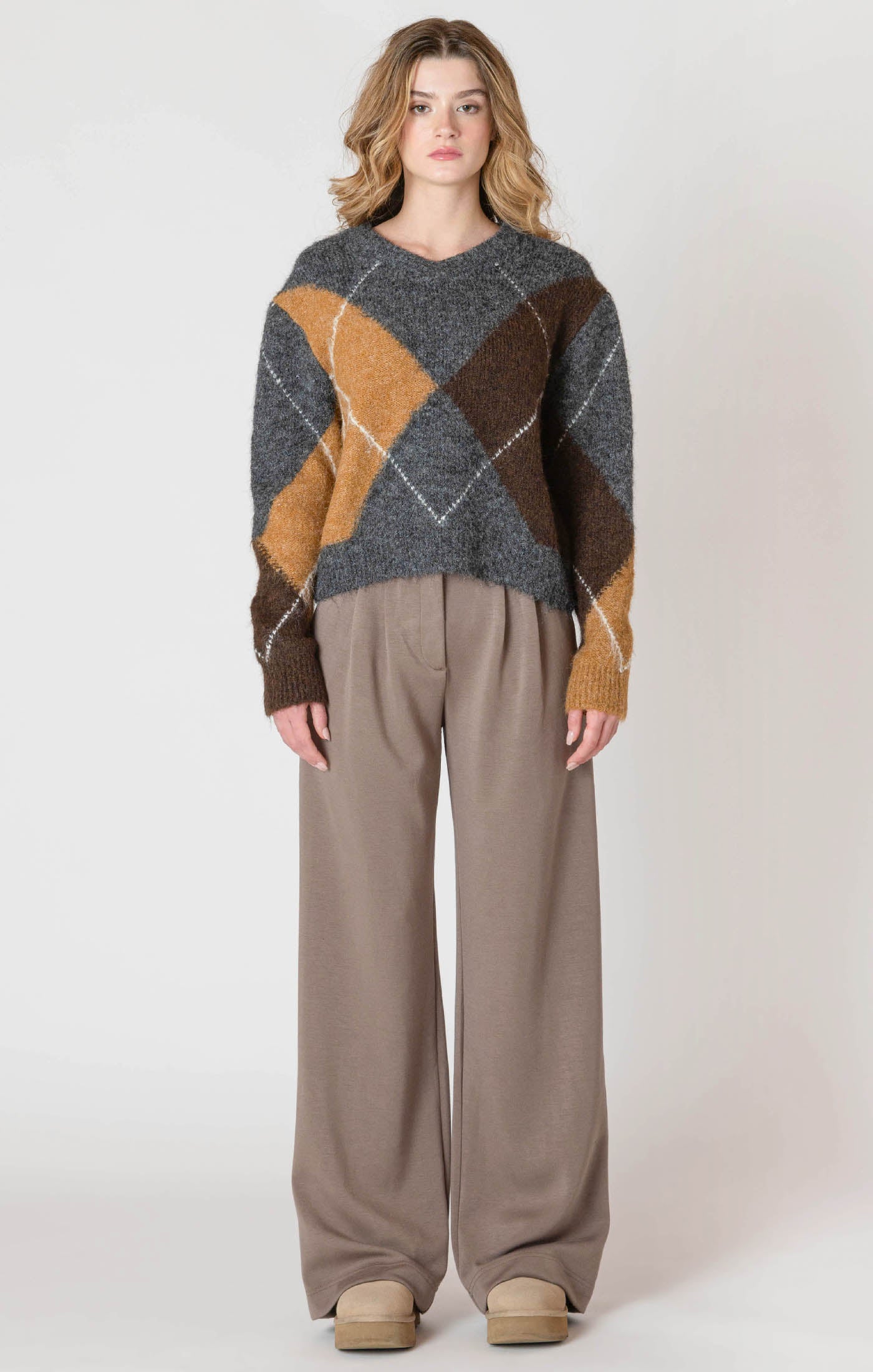 Room 34 Argyle Patterned Sweater FN