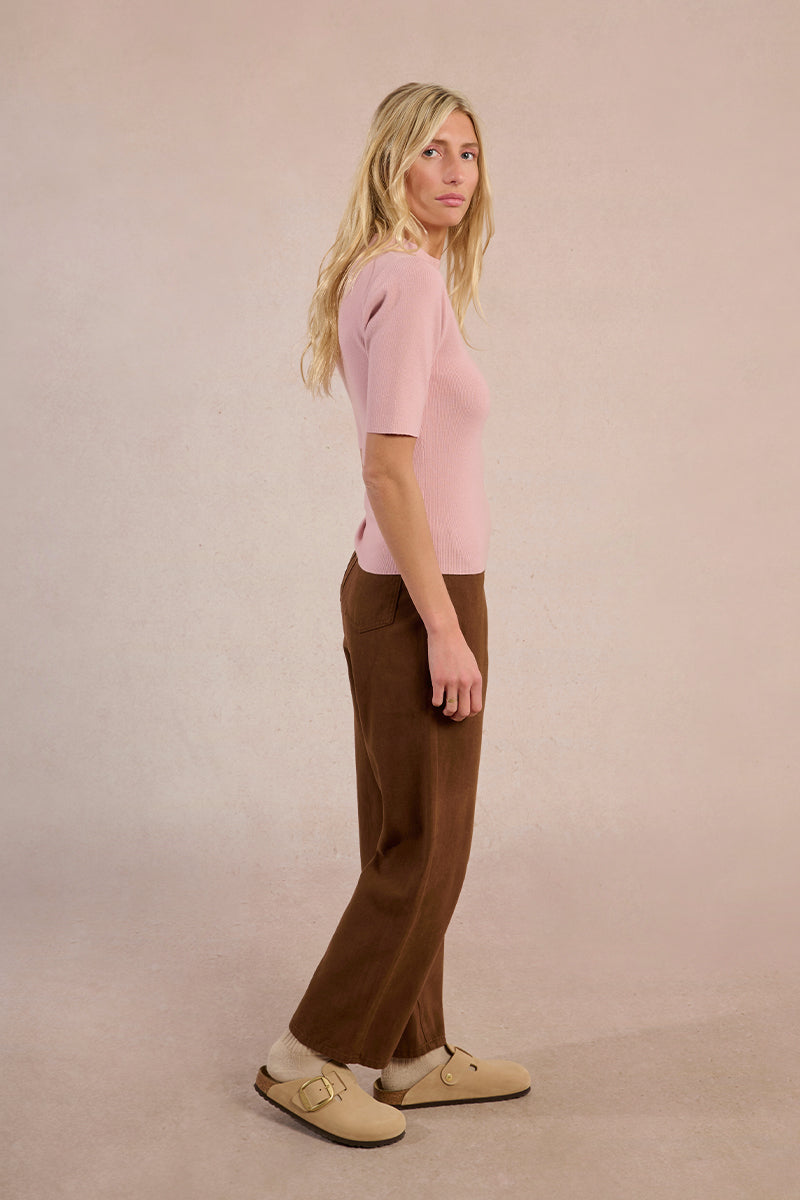 Molly Bracken Pink Knit T-Shirt FN