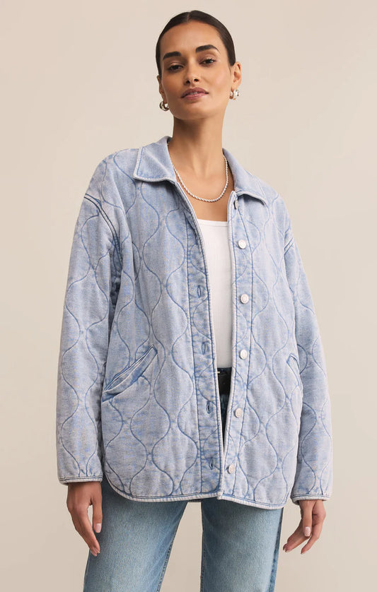 Z Supply Boulder Knit Denim Jacket FN