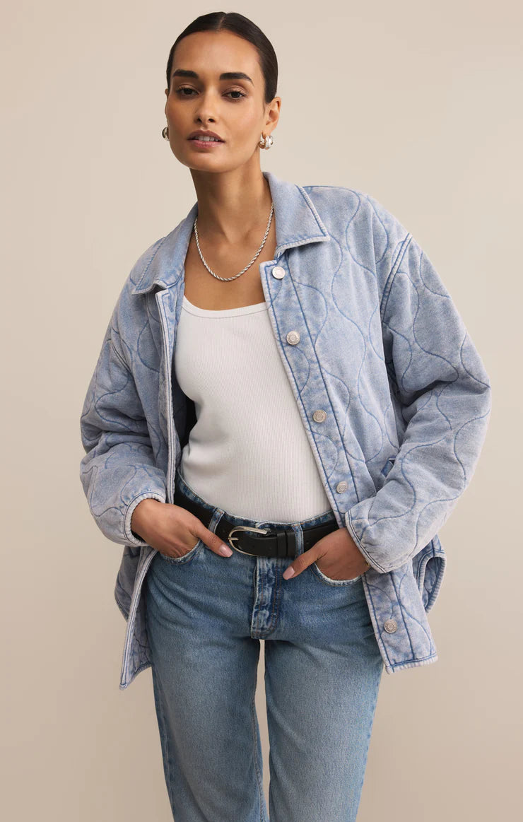 Z Supply Boulder Knit Denim Jacket FN