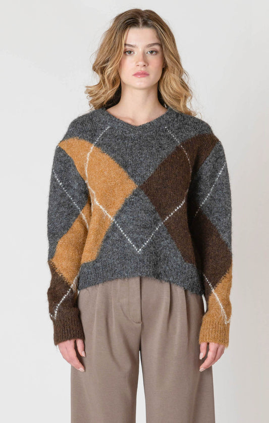 Room 34 Argyle Patterned Sweater FN