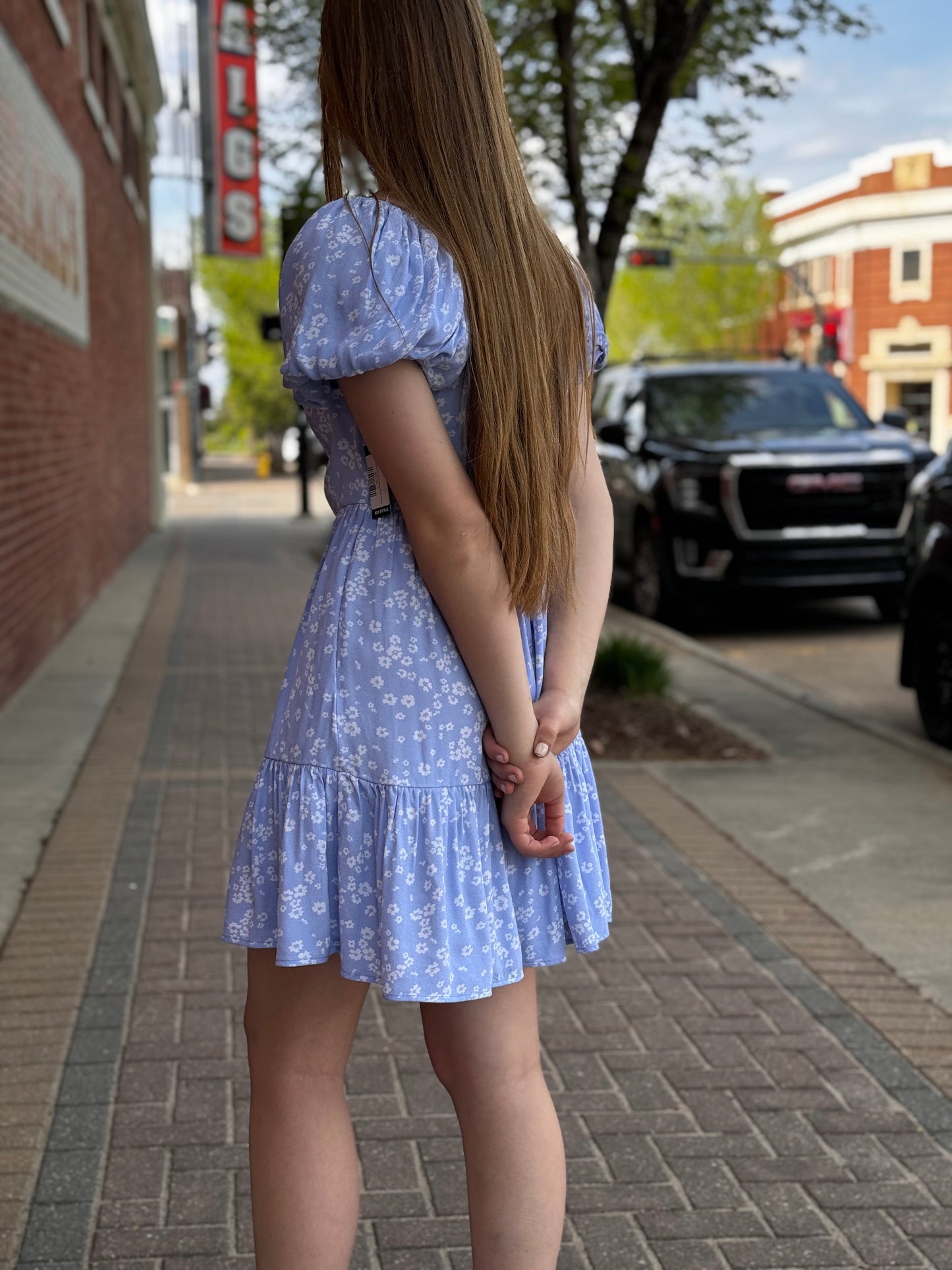 RD Style Floret Crepe Puff Dress