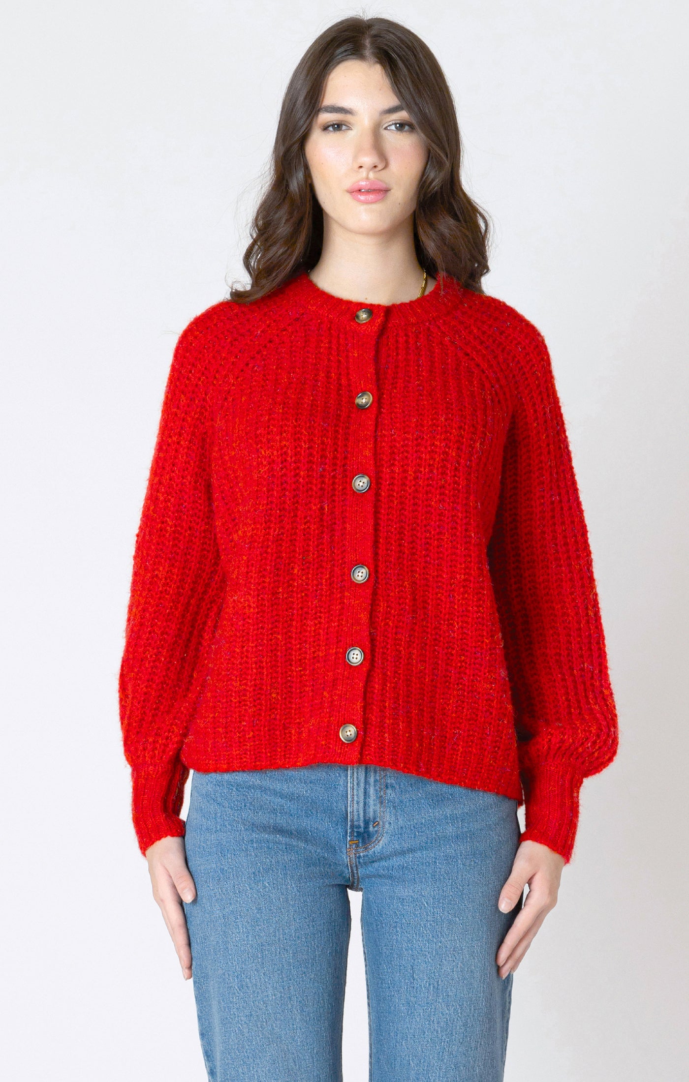 Dex Red Textured Cardigan FN