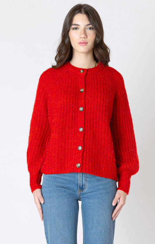 Dex Red Textured Cardigan FN