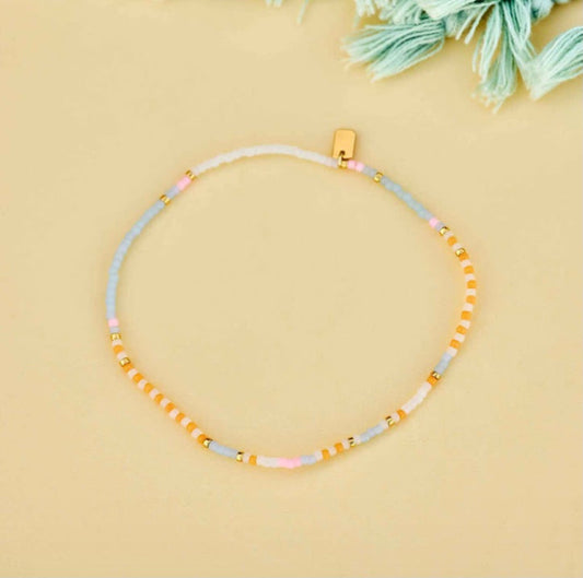 Pura Vida Mixed Bead Stretch Anklet