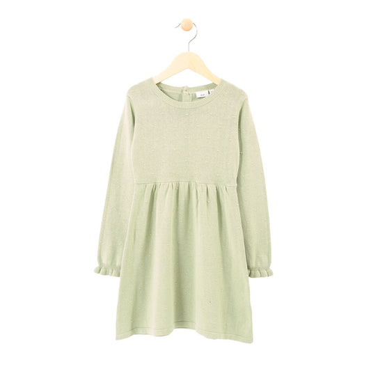 MID Green Knit Dress with Tights FN