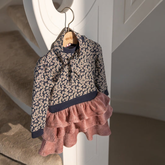 Dirkje Floral Corduroy Dress with Headband FN