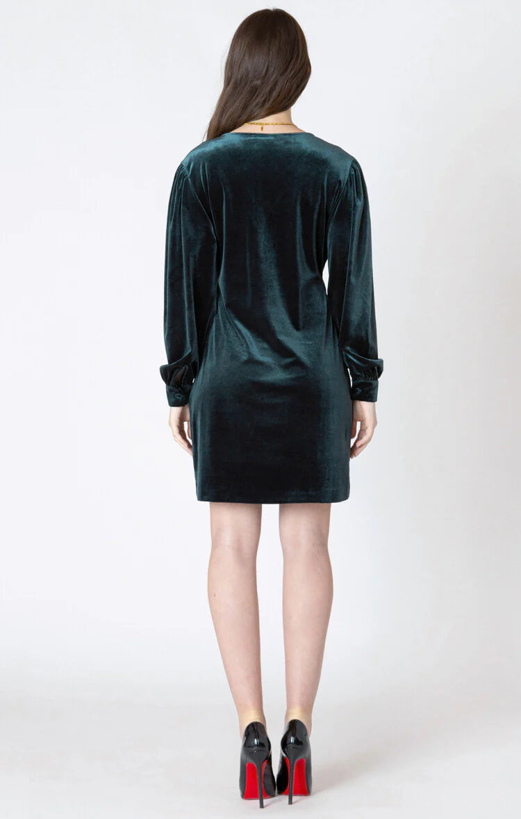 Dex Deep V-Neck Velvet Mini Dress FN