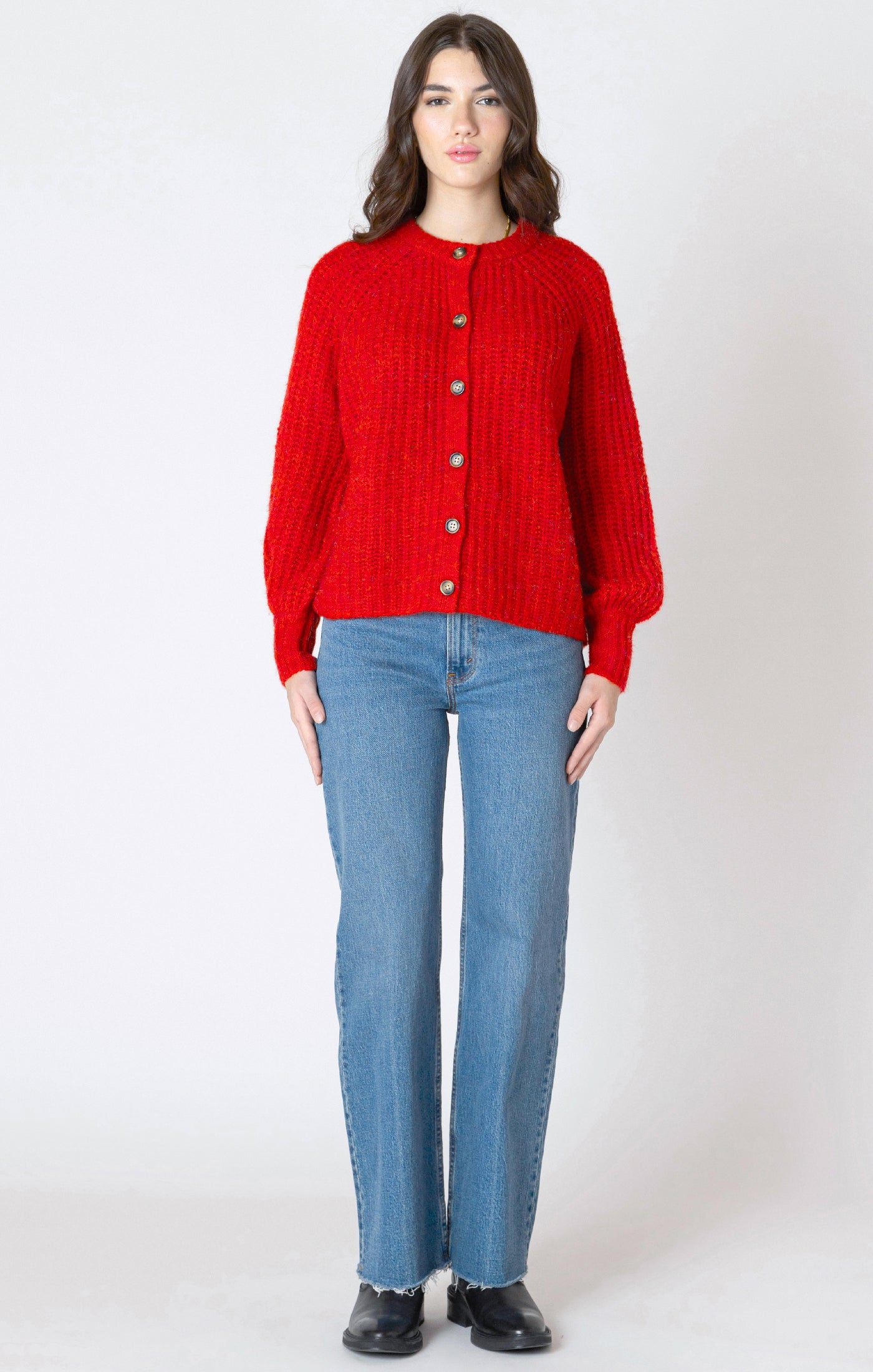 Dex Red Textured Cardigan FN