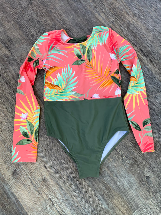 Mandarine & Co. Dusk Coral Leaf Long Sleeve One Piece SPN