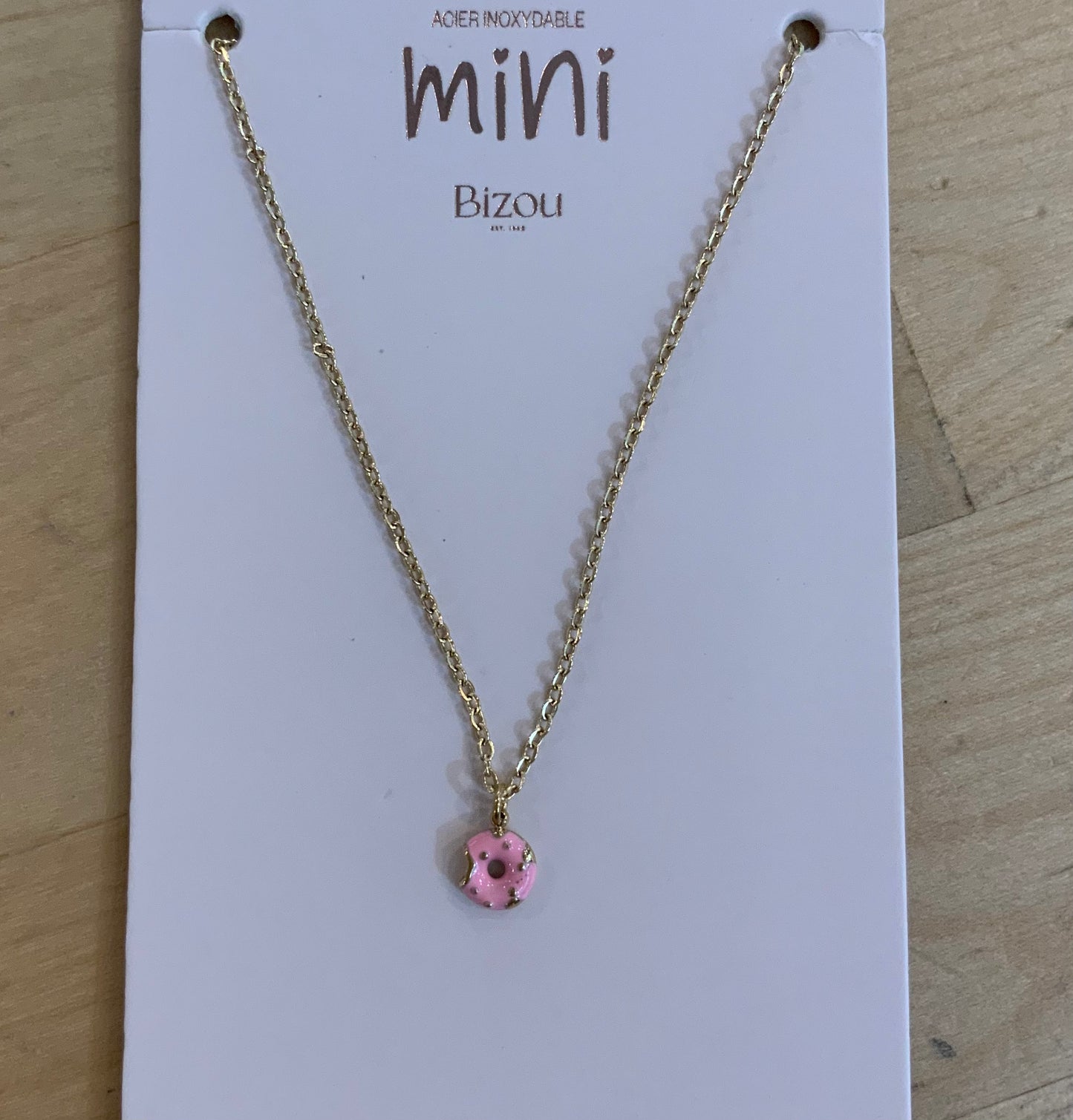 Bizou Mini Golden Necklace with Donut Pendant