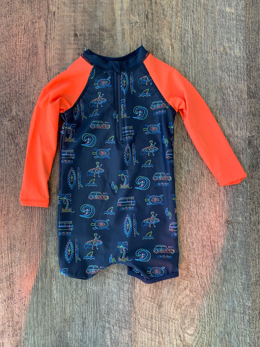 MID Navy Rash Guard Swim