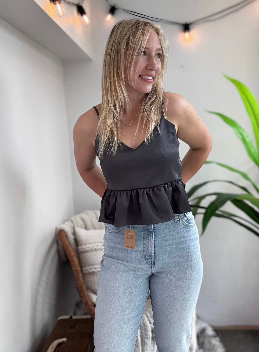 Brunette The Label Satin Baby Doll Crop Tank - SU24