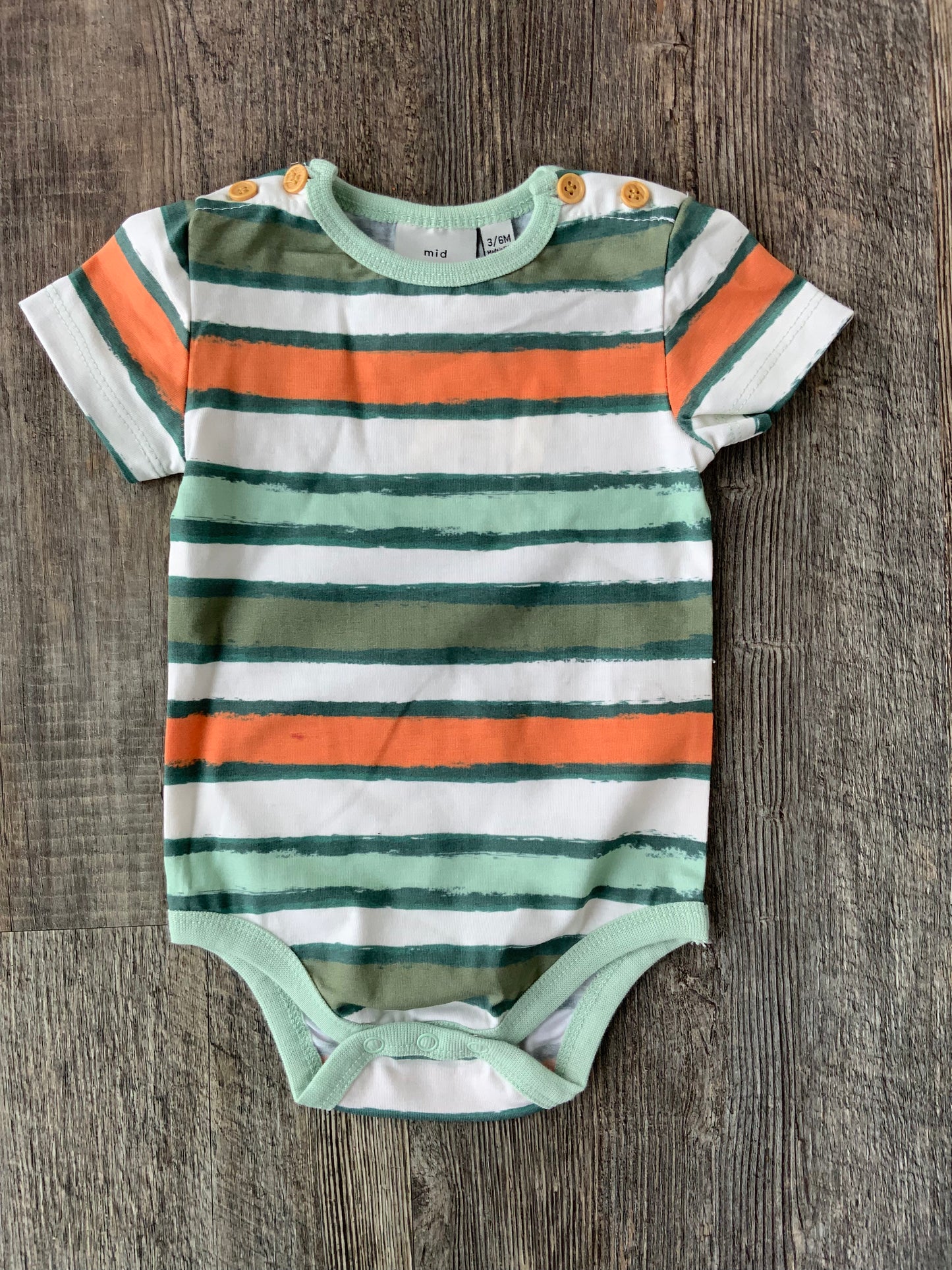 MID Aqua Striped Body Suit