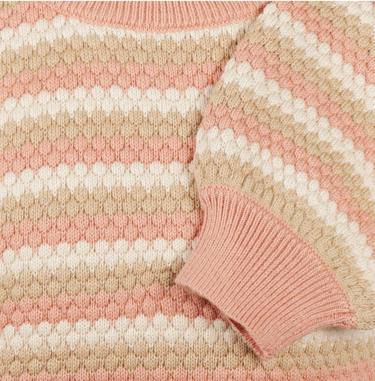 Koko Noko Dusty Pink Stripped Knit Sweater FN