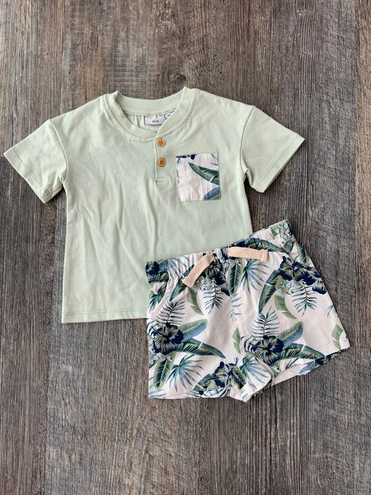 MID Green Shirt and Short Set
